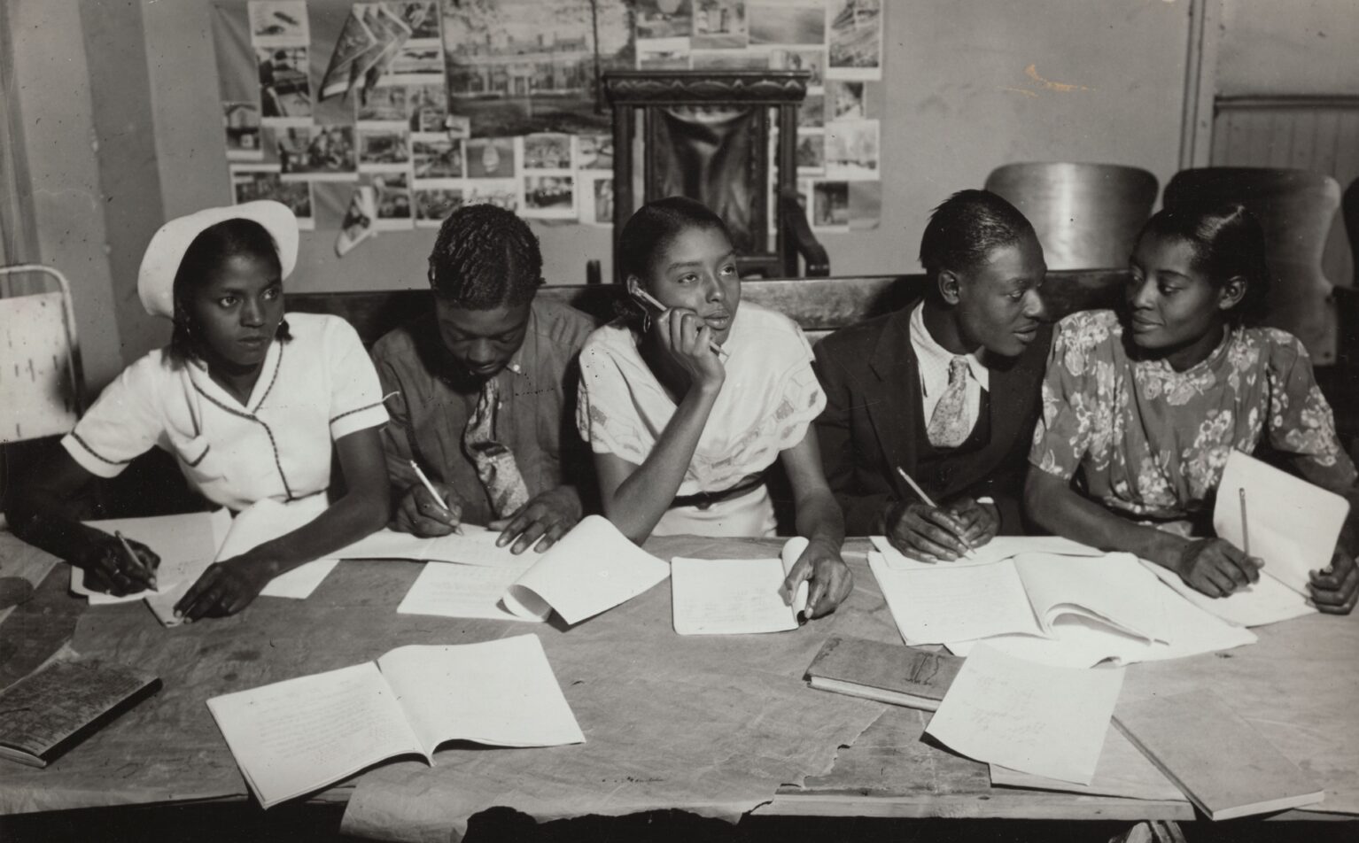 "Students writing, 1935.” Schomburg Center for Research in Black Culture, Photographs and Prints Division, The New York Public Library.